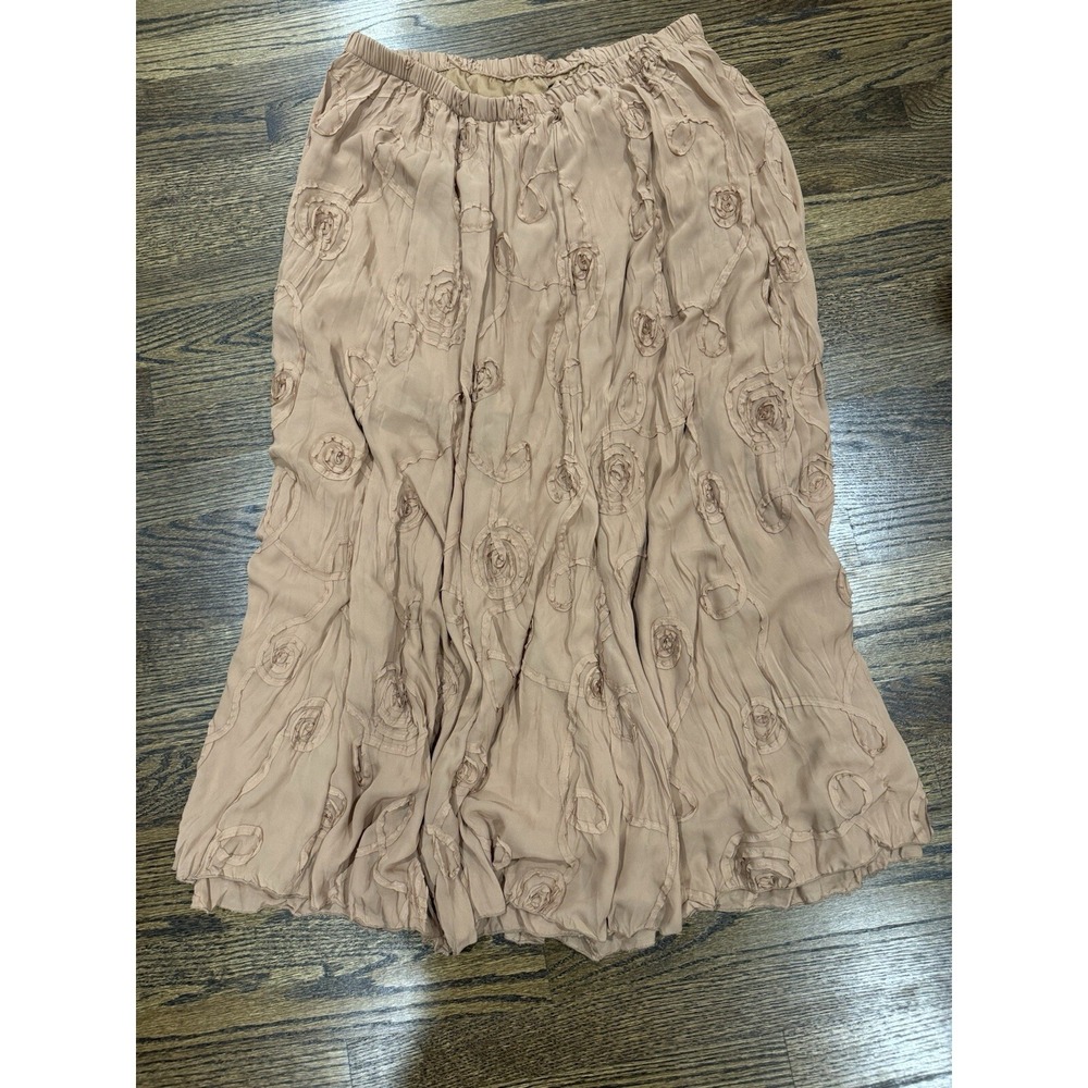 Russell Kemp Maxi Skirt‎ Women 0X Brown Pull On Elastic Waist Stretch